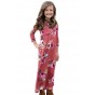 Rosy Floral Maxi Dress for Girls