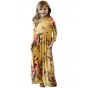 Mustard Floral Maxi Dress for Girls